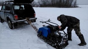 Погрузка мотобуксировщика МУЖИК -МИНИ (1250мм) в 21214