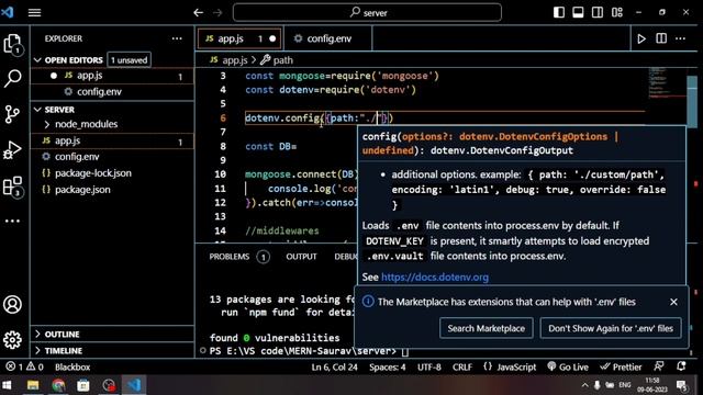 Secure your code with dotenv - Mern stack in hindi 2023 | Part - 4 смотреть онлайн