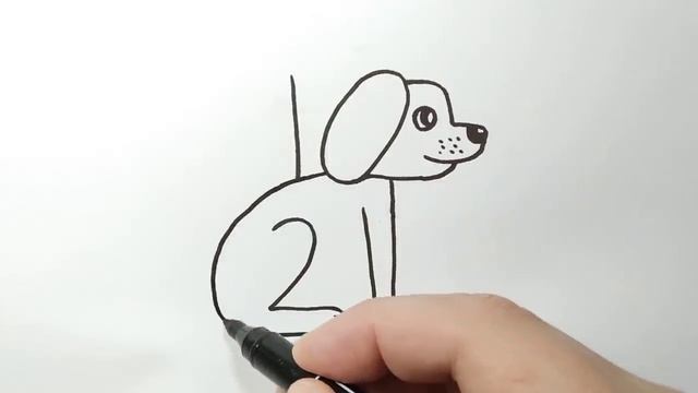 Рисуем собаку из цифр смотреть онлайн