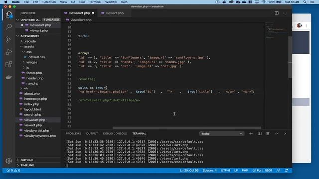 PHP website project - Part 8 - Mocking up All Art page and creating a simple model смотреть онлайн