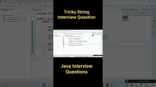 Tricky String Interview Question || Java Interview Questions || Diff bw String and StringBuffer смотреть онлайн