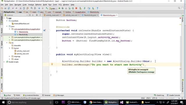 Android Tutorial | Alert Dialog Box Using Android Studio смотреть онлайн