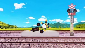 【踏切アニメ】体調が悪いふみきりを看病してカンカン???Railroad crossing caring for a sick railroad crossing!!