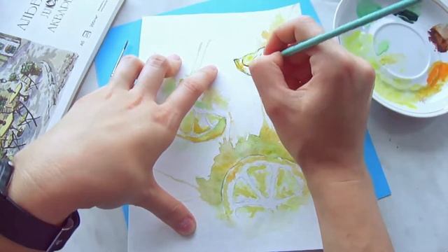 Как нарисовать лимон | Speed painting: how to draw a lime.DARJAART смотреть онлайн