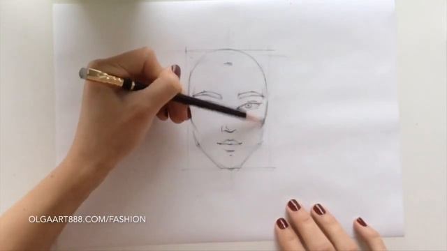 Free fashion illustration course: how to draw a face, pencil drawing/Part 1 смотреть онлайн