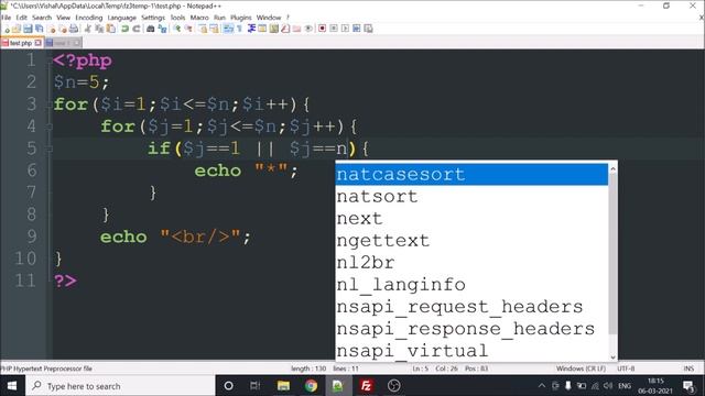 PHP Pattern Program - Part5(Rectangle Pattern) Interview Question for Beginners смотреть онлайн