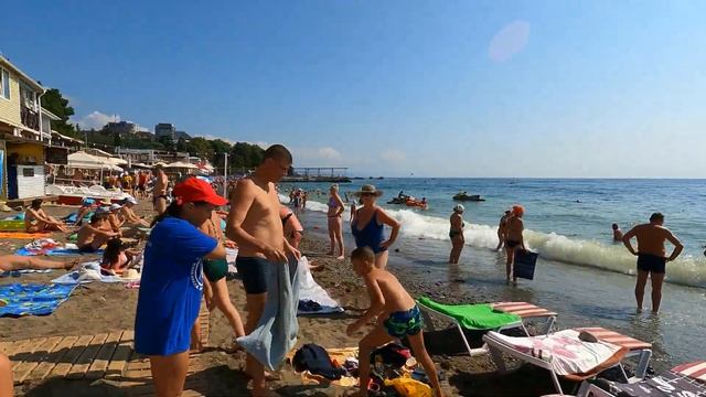 Крым путешествие #5 - Алушта пляж, набережная. Пляжи Крыма, Черное море, отдых в Крыму. Гостиницы. смотреть онлайн
