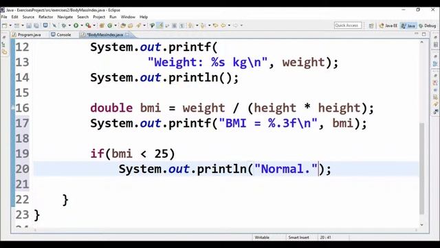 body mass index in java смотреть онлайн