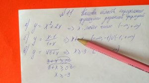 11 Алгебра 9 класс, Какова область определения функции заданной формулой