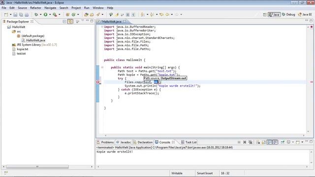 Dateien kopieren, verschieben und löschen - Java 7 смотреть онлайн