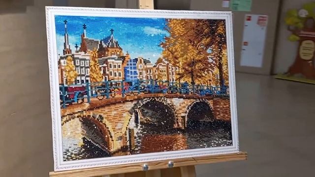 Алмазная мозаика Канал в Амстердаме 40x50 LG195 смотреть онлайн