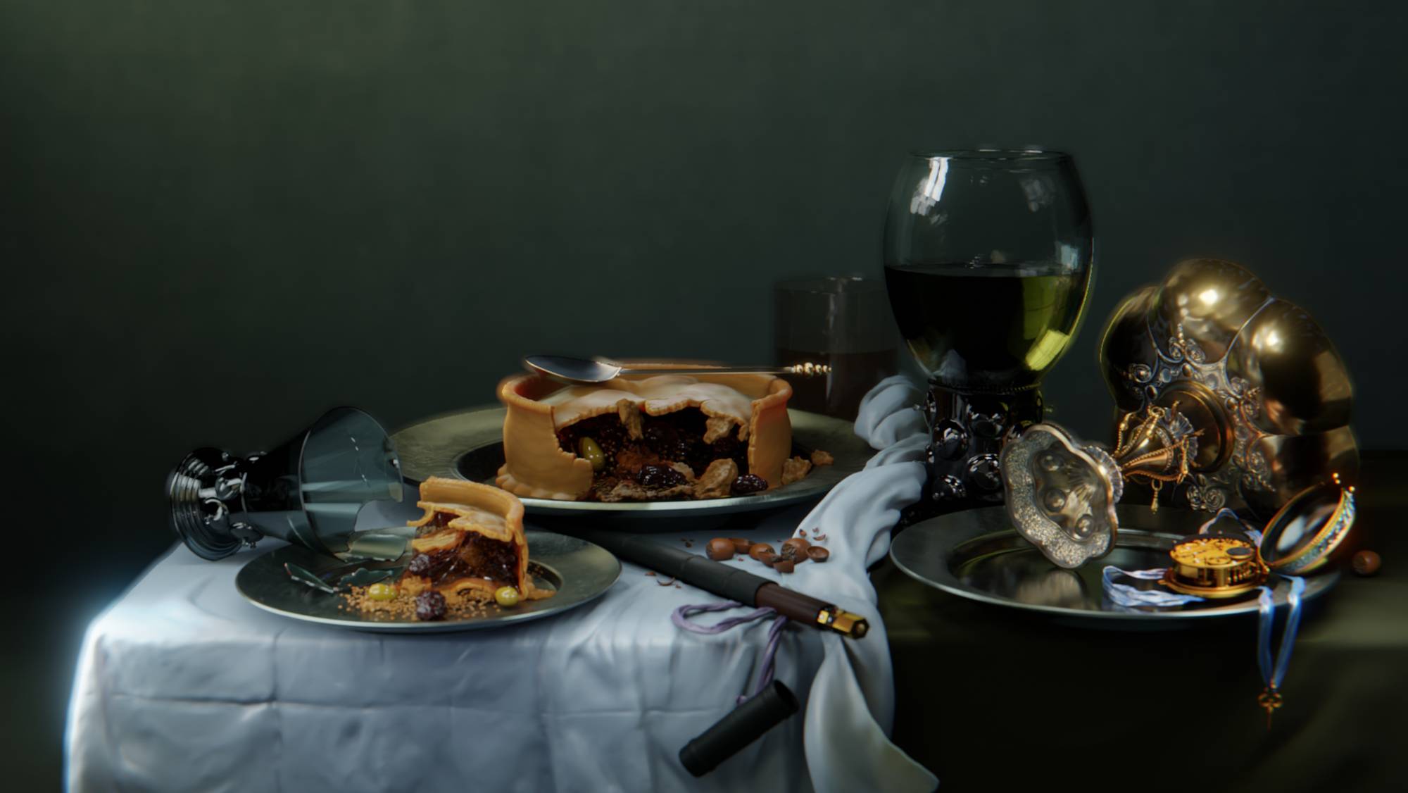 Breakfast With Blueberry Pie