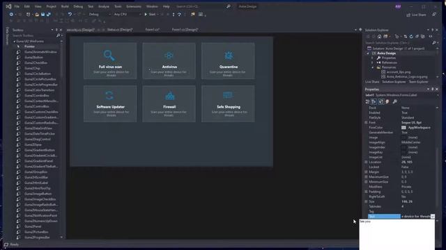C# | How To Design Anti Virus Avira | Guna Ui Framework смотреть онлайн