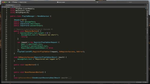 Easy login/register account system in Unity - Playfab tutorial (#6) смотреть онлайн