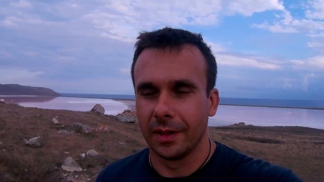 Кояшское озеро в Крыму. Реально розовое! Потрясающе! смотреть онлайн