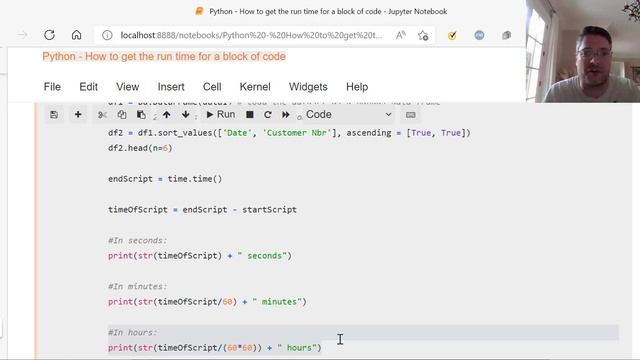 Python - How to get the run time for a block of code смотреть онлайн