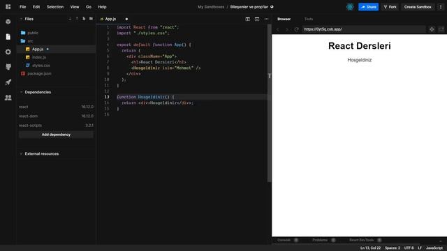 Bileşenler (components) ve prop'lar | Yeni Başlayanlar İçin React Dersleri смотреть онлайн