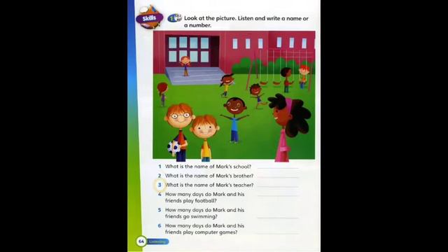 Super Minds 1 Students Book's Page 64 - Learning English - Free Time - Video Pembelajaran Kelas 1