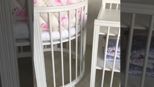 Кроватка овальная трансформер, Дрема, 6 в 1, Luxe, без патины, дерево смотреть онлайн