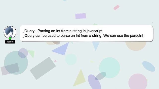 jQuery : Parsing an Int from a string in javascript смотреть онлайн