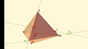 Построение сечения в тетраэдре.