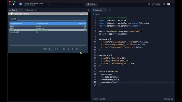 Tkinter + Bootstrap - ttkbootstrap - Tables смотреть онлайн