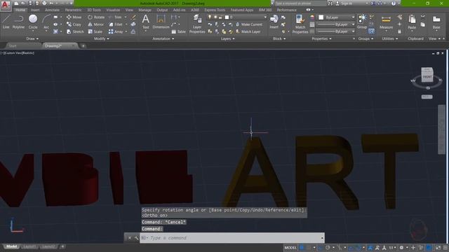 Autocad Tutorial create 3D Text in Autocad смотреть онлайн