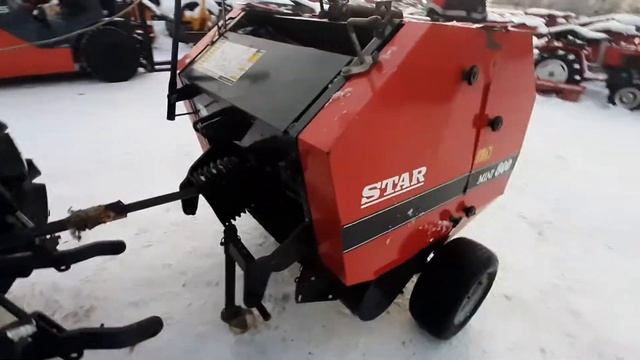 Пресс-подборщик сена star mini 800 японский. Видео работы.