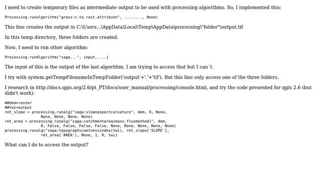 GIS: Call output files in temporary directory through Processing Toolbox (python) (2 Solutions!!) смотреть онлайн