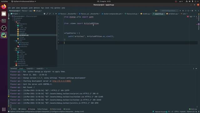 Pycharm + Django React Docker. Минимальное наполнение приложения смотреть онлайн