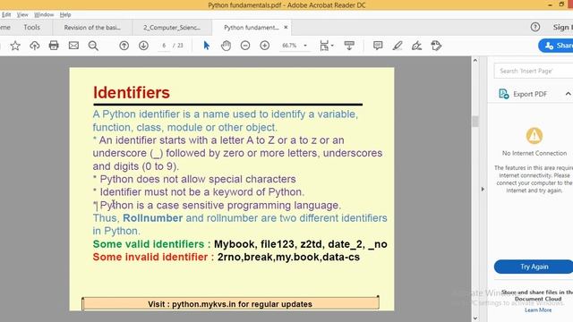 Python (python character set, Tokens, Keywords, Identifiers, Literals, Operators, Punctuators ) смотреть онлайн