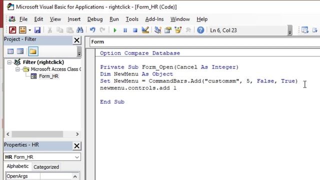 custom shortcut menu VBA Access (English) смотреть онлайн
