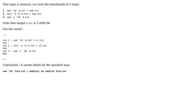 Unix & Linux: Delete First line of a file (10 Solutions!!) смотреть онлайн