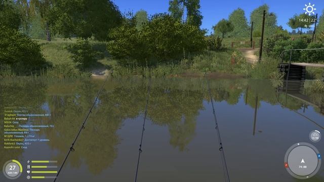 Русская рыбалка 4 - река Вьюнок - Пескарь и елец у мостика смотреть онлайн