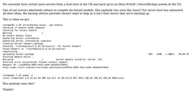 DevOps & SysAdmins: Idera ServerBackup / R1soft Kernel Modules смотреть онлайн