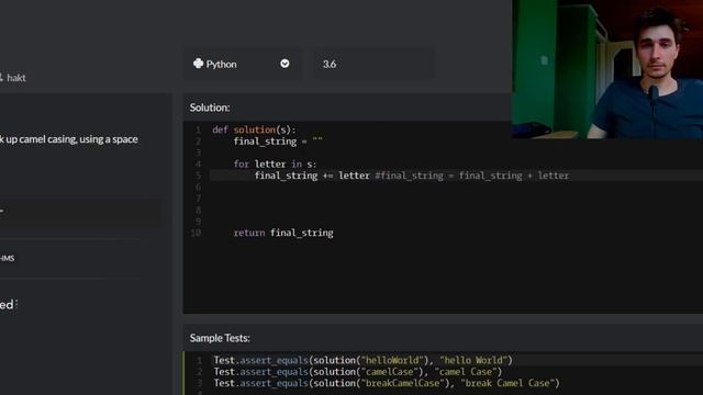 Break camelCase || FORMATING STRINGS AND ALGORITHMS || PYTHON PUZZLE #9 смотреть онлайн