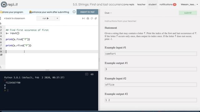 5 5 Solution without loops .find and .rfind смотреть онлайн