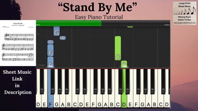 “Stand By Me” Easy Piano Tutorial | LARGE PRINT SHEET MUSIC Available | Piano Solo | Synthesia смотреть онлайн