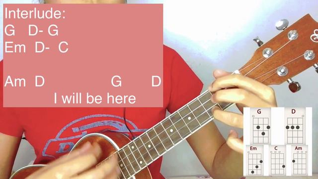 I Will Be Here ( Through night and day OST) Easy Ukulele Tutorial + Sing and Play Along смотреть онлайн
