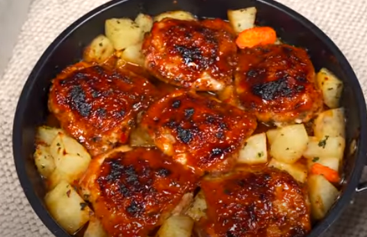 Куриные бёдра на сковороде.