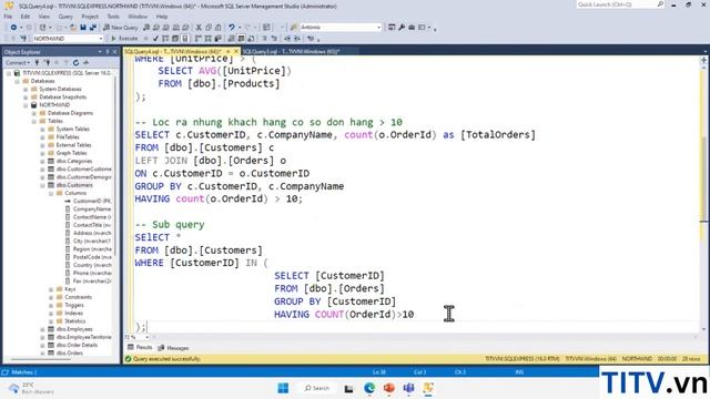 Khóa Học SQL Server - Bài 28. Sub Query | Nested Query - Truy vấn con, truy vấn lồng nhau смотреть онлайн