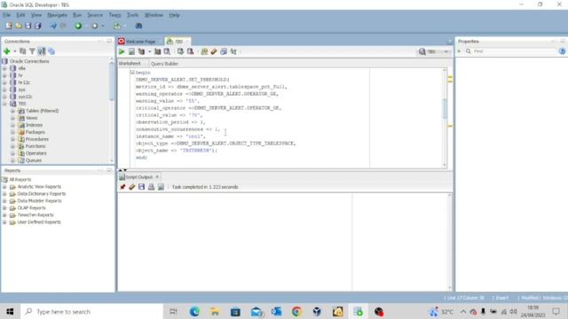 SETTING TABLESPACE WARNING THRESHOLD смотреть онлайн