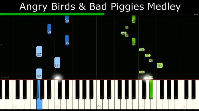 Angry Birds & Bad Piggies Medley [Easy Piano Tutorial] | SHEET MUSIC + MIDI 🔥 смотреть онлайн
