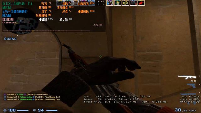 CS:GO : GTX 1050 Ti + I5-10400F : 800x600