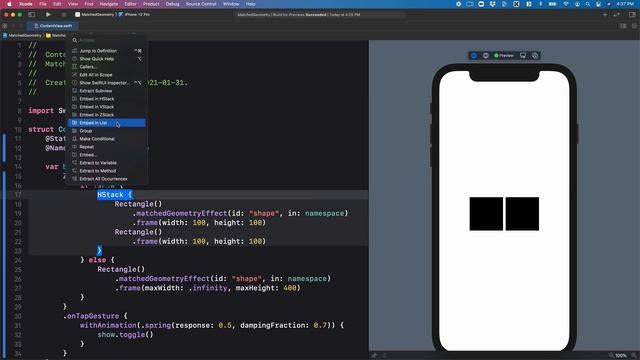 Matched Geometry Effect in SwiftUI смотреть онлайн