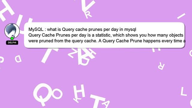 MySQL : what is Query cache prunes per day in mysql смотреть онлайн