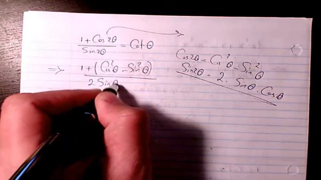 How to use double angle identities to solve fraction trig functions how to solve(1+cos2x)/sin2x=cot смотреть онлайн