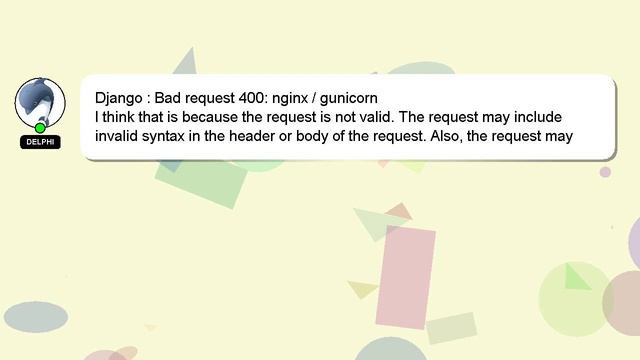 Django : Bad request 400: nginx / gunicorn смотреть онлайн