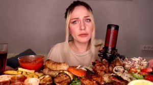 MUKBANG | Шашлык, много мяса, закуски | Barbecue, lots of meat, snacks | не ASMR
