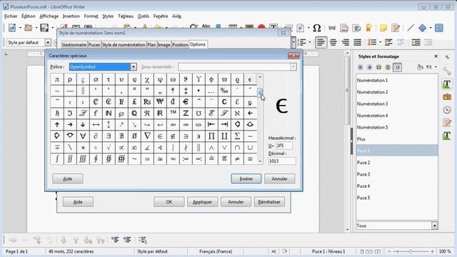 LibreOffice Writer - Gérer des puces différentes dans une même liste à puces смотреть онлайн
